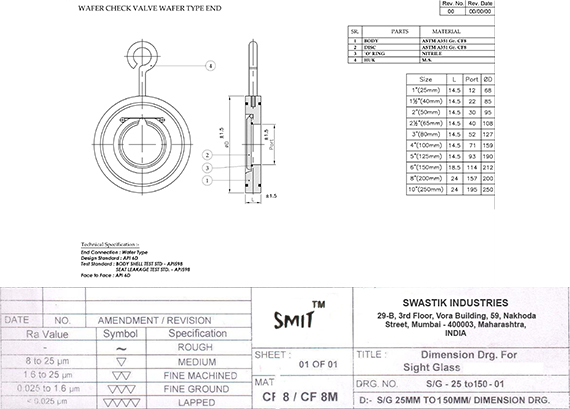 Wafer Type Check Valve